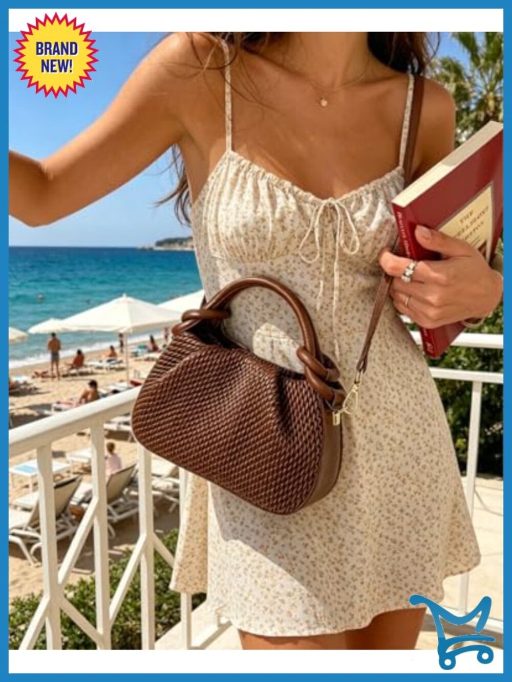 PU Leather Mini Crossbody Bag with Top Handle - Adjustable Shoulder Strap - Picture 4 of 5